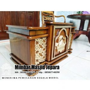 Jual Mimbar Duduk Minimalis Kayu Jati