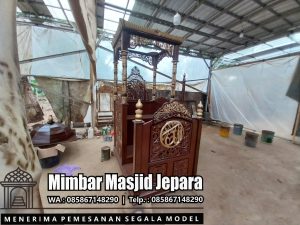 Jual Mimbar Masjid Jati Atap Kubah Minimalis