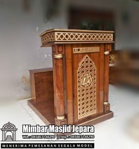 Jual Mimbar Podium Masjid Duduk Jati Modern